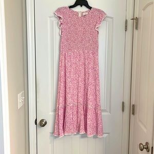 Lost + Wander smocked midi dress